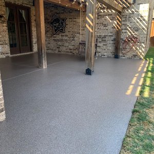 Epoxy flake garage and patio Lubbock, TX.