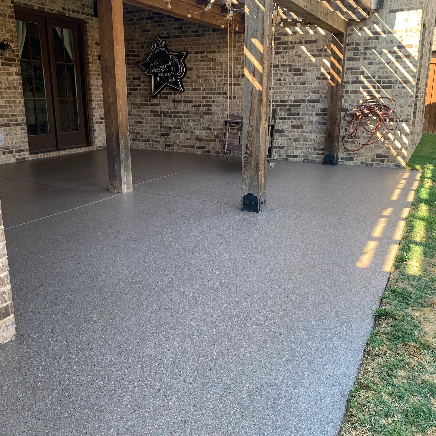 Epoxy flake garage and patio Lubbock, TX.